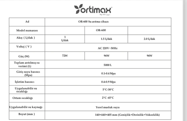 ORTİMAX BLUEDROP DİREK AKIŞ SU ARITMA CİHAZI - Görsel 3